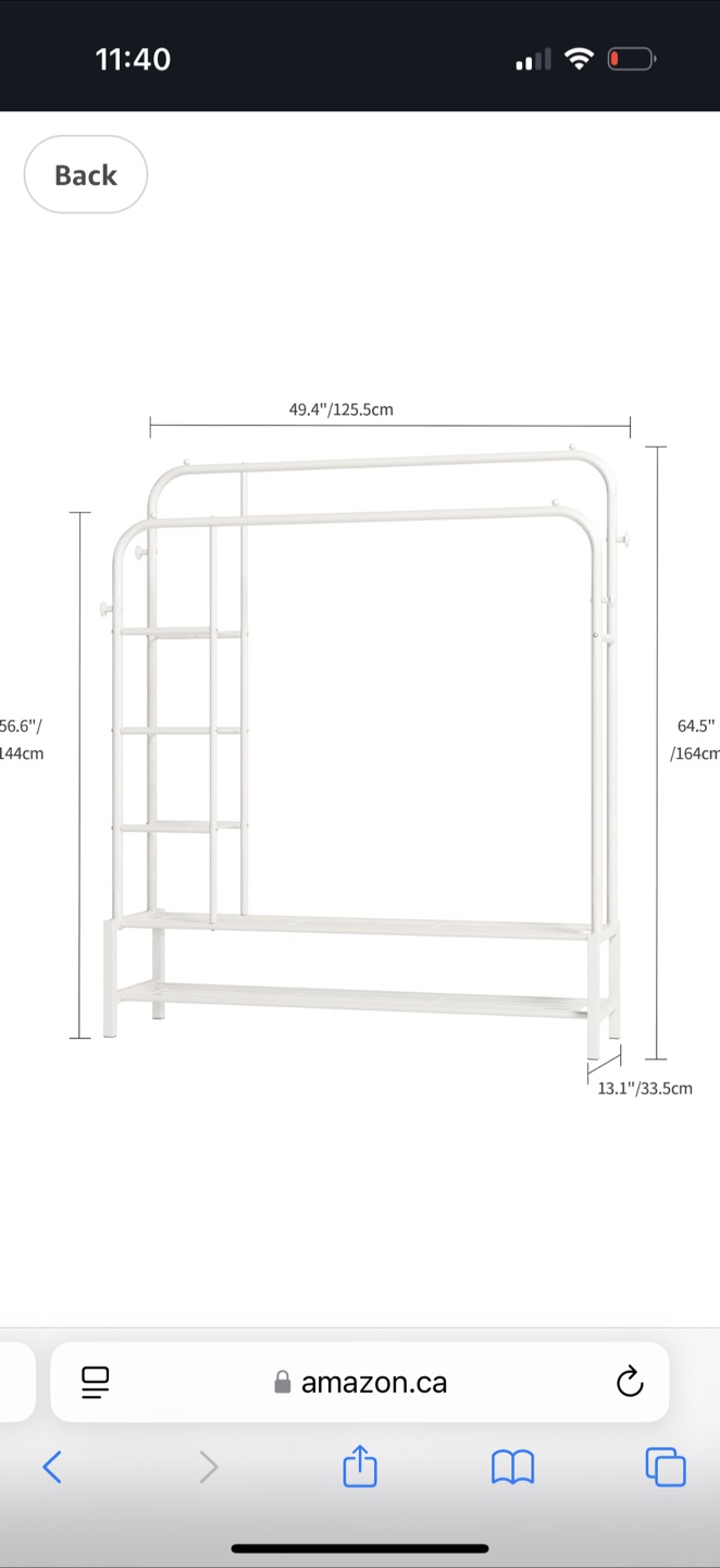 White Metal Clothing Rack - photo 3