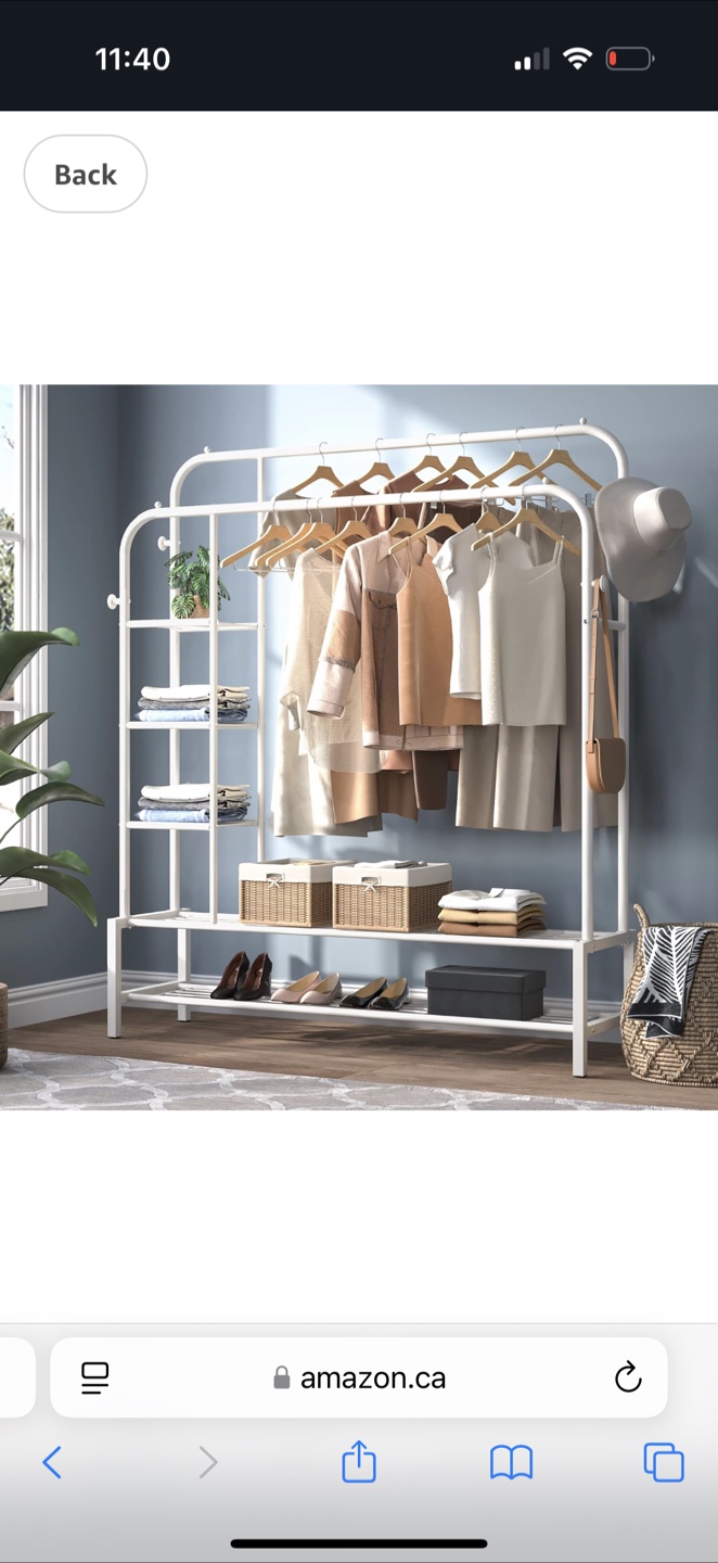 White Metal Clothing Rack - photo 2