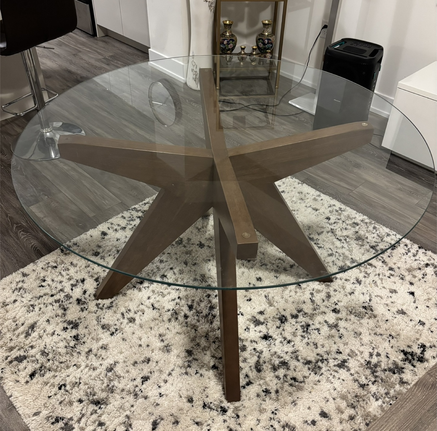 Round Glass Top Dining Table - 47 inch