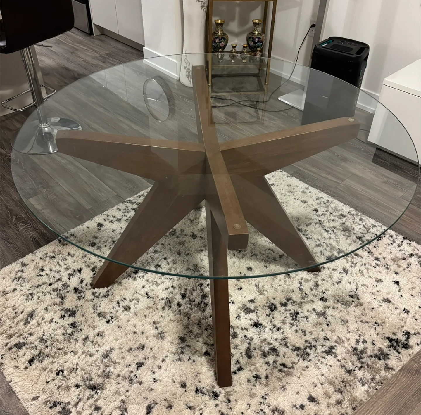 Round Glass Top Dining Table - 47 inch thumbnail