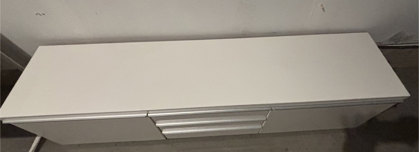 White Storage Cabinet tv media 180cm length - photo 2