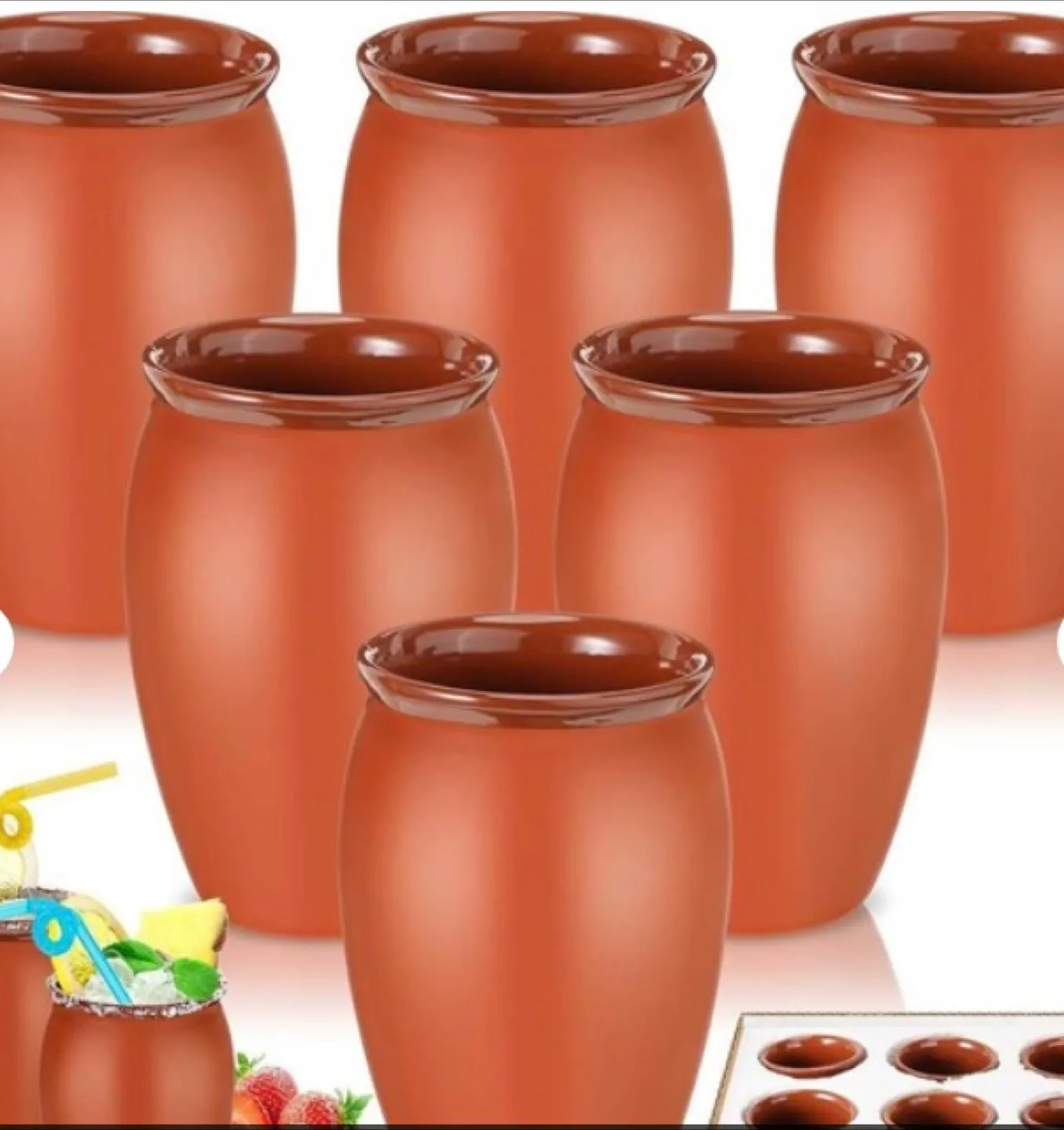 6 Cantaritos De Barro Mexicanos - 20 oz image indicator(2)