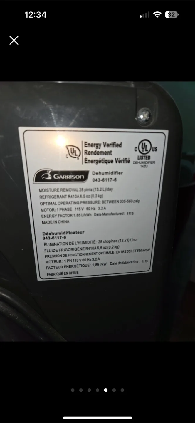 Garrison Dehumidifier - 28 pints image indicator(5)