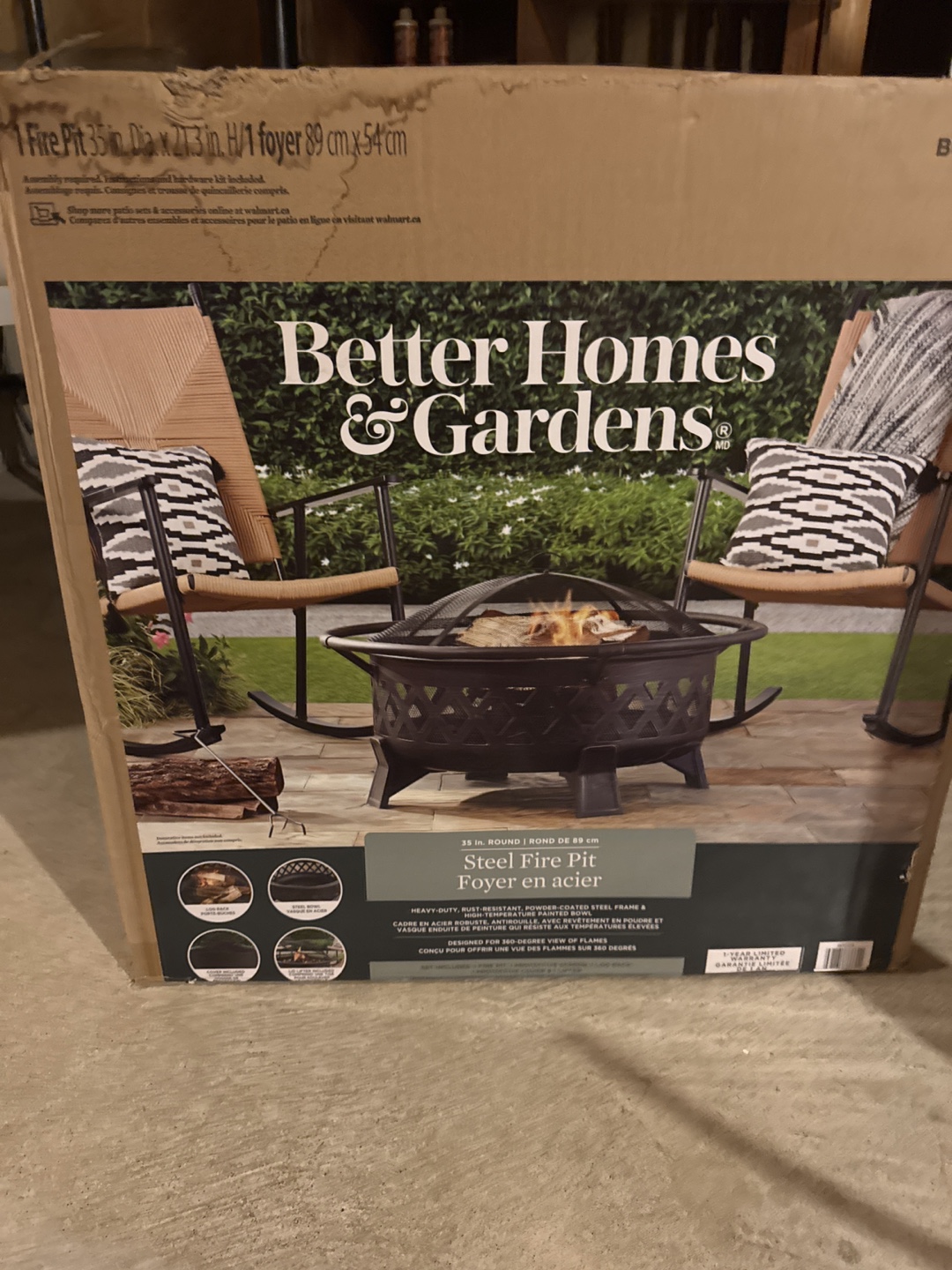 Better Homes & Gardens 35" Steel Fire Pit - New in Box!