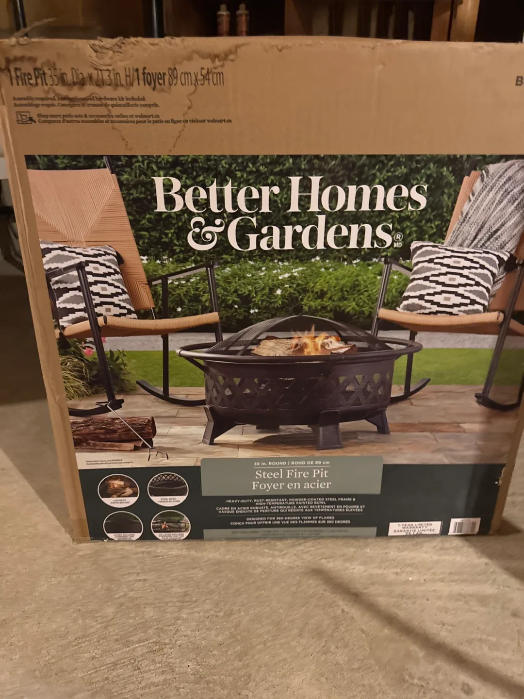 Better Homes & Gardens 35" Steel Fire Pit - New in Box! thumbnail