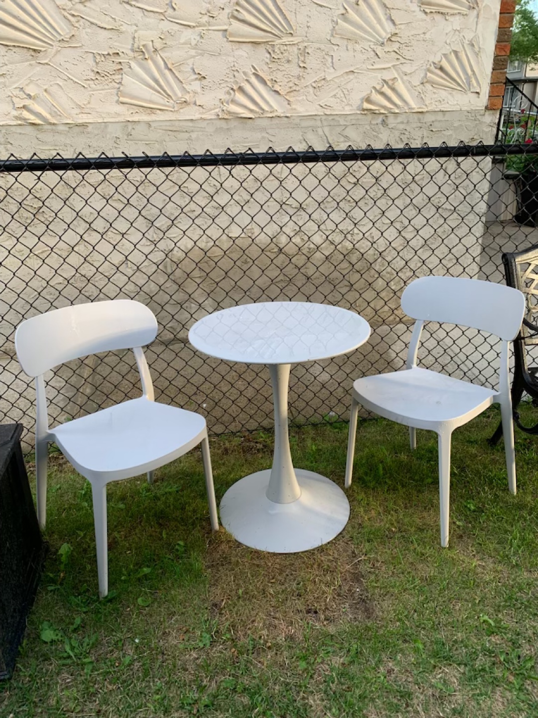 White Outdoor Table and Chairs Set