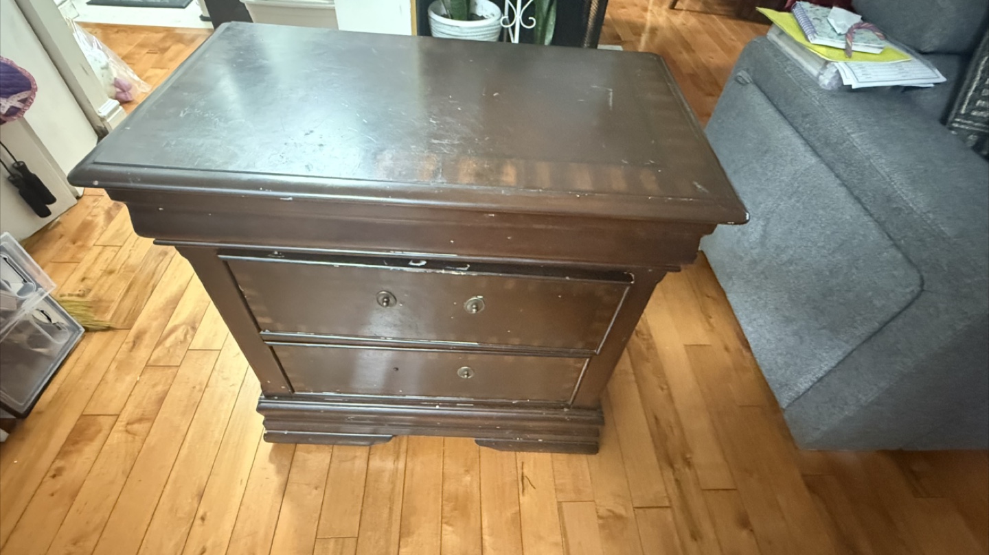 Wooden 2-Drawer Nightstand