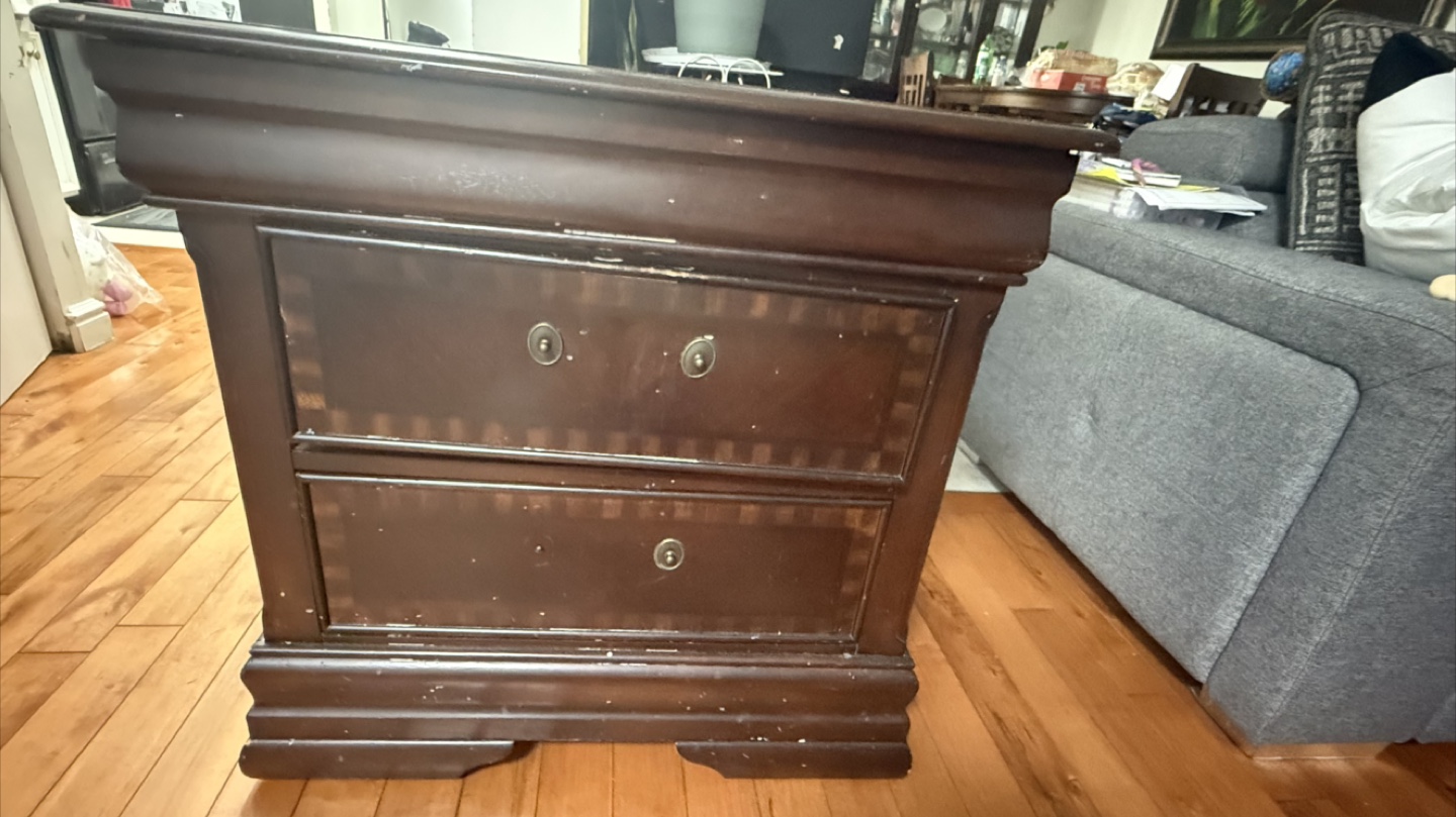 Wooden 2-Drawer Nightstand - photo 2