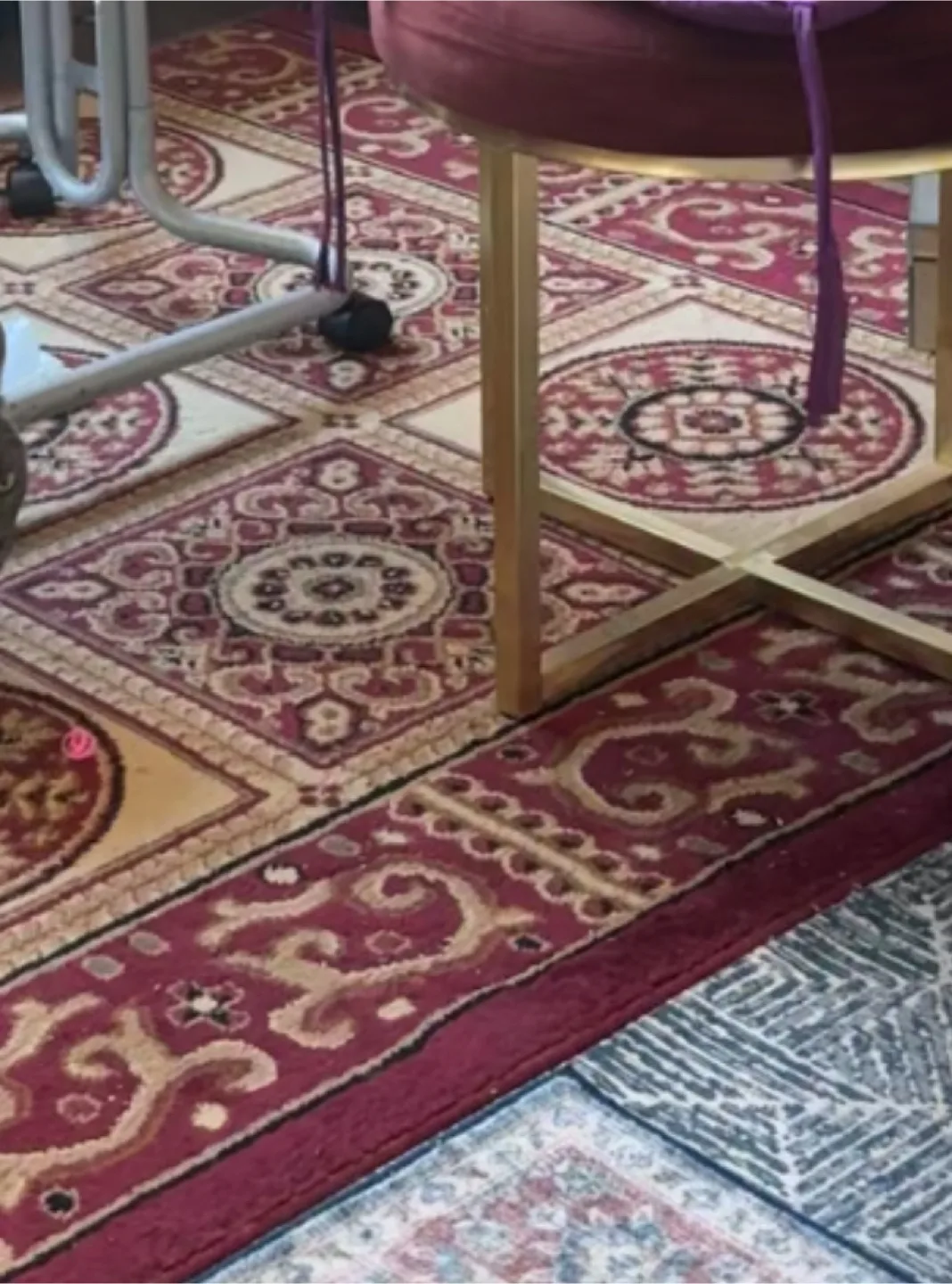 Red and Beige Patterned Area Rug image indicator(2)