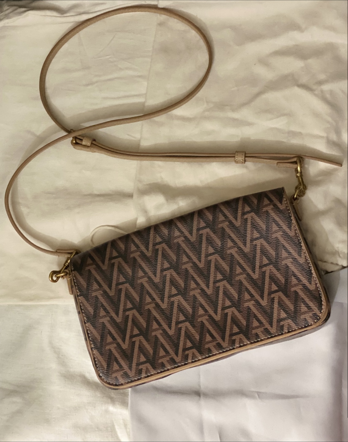 ARITZIA AUXILIARY MONOGRAM FLAP- Crossbody Bag