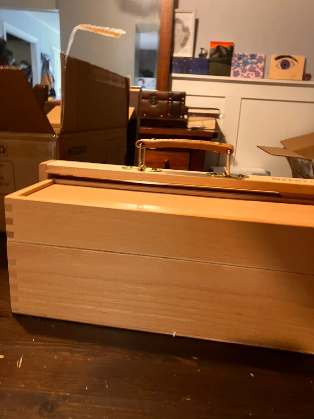Wooden storage box with drawers image indicator(5)