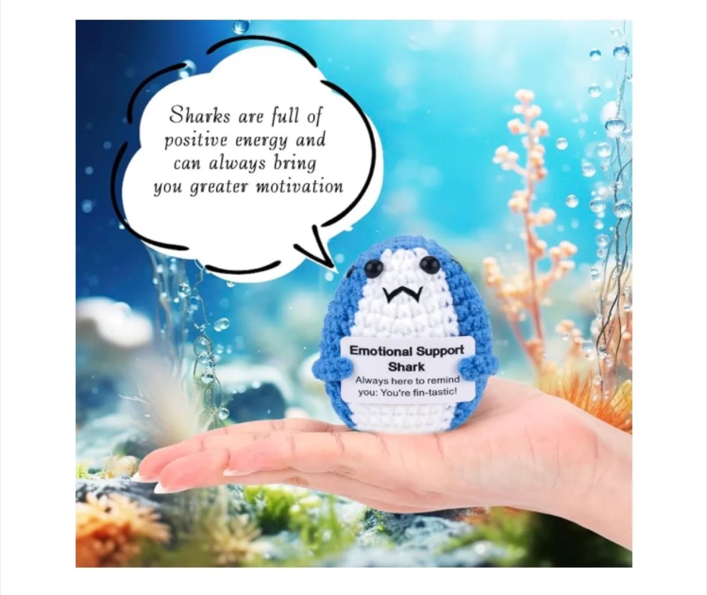 Crocheted Emotional Support Shark - New! image indicator(4)