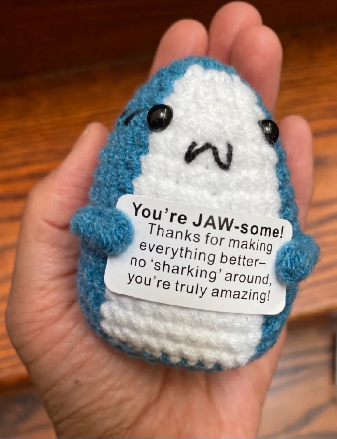 Crocheted Emotional Support Shark - New! image indicator(6)