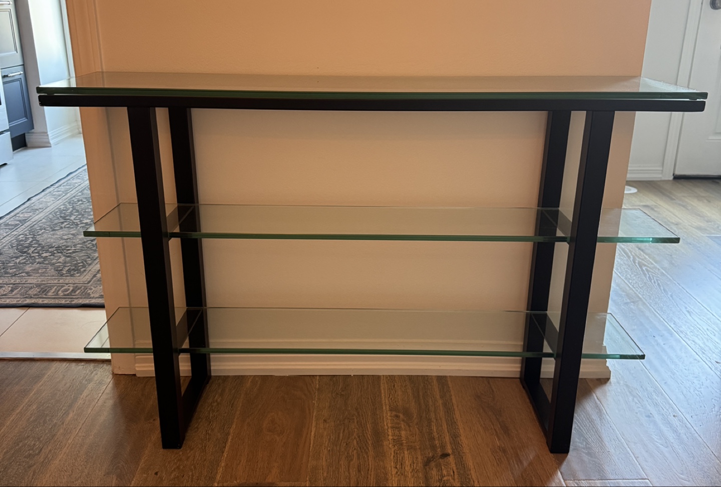 Black Metal & Glass Console Table
