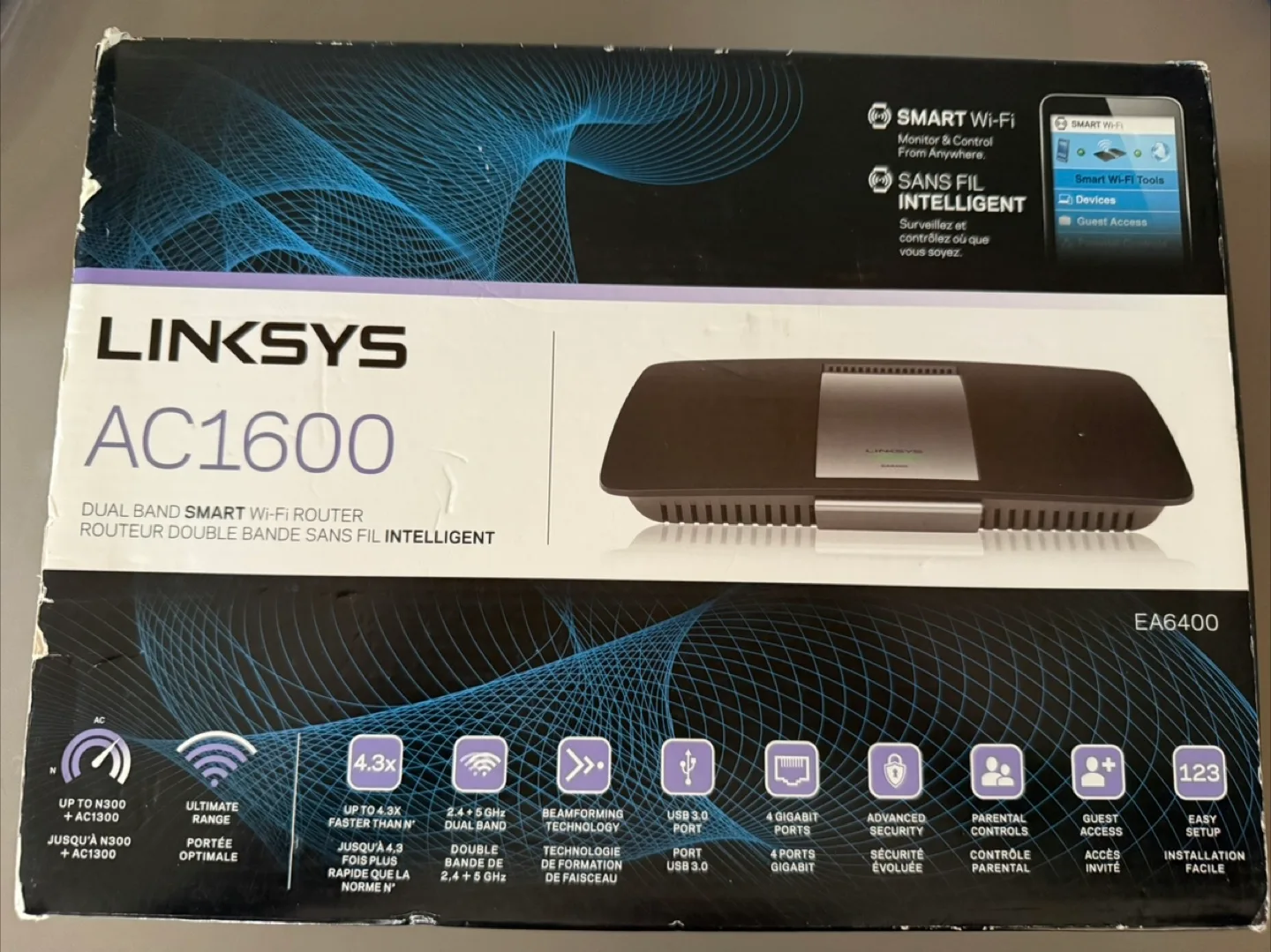 Linksys AC1600 Dual Band Smart Wireless Router thumbnail