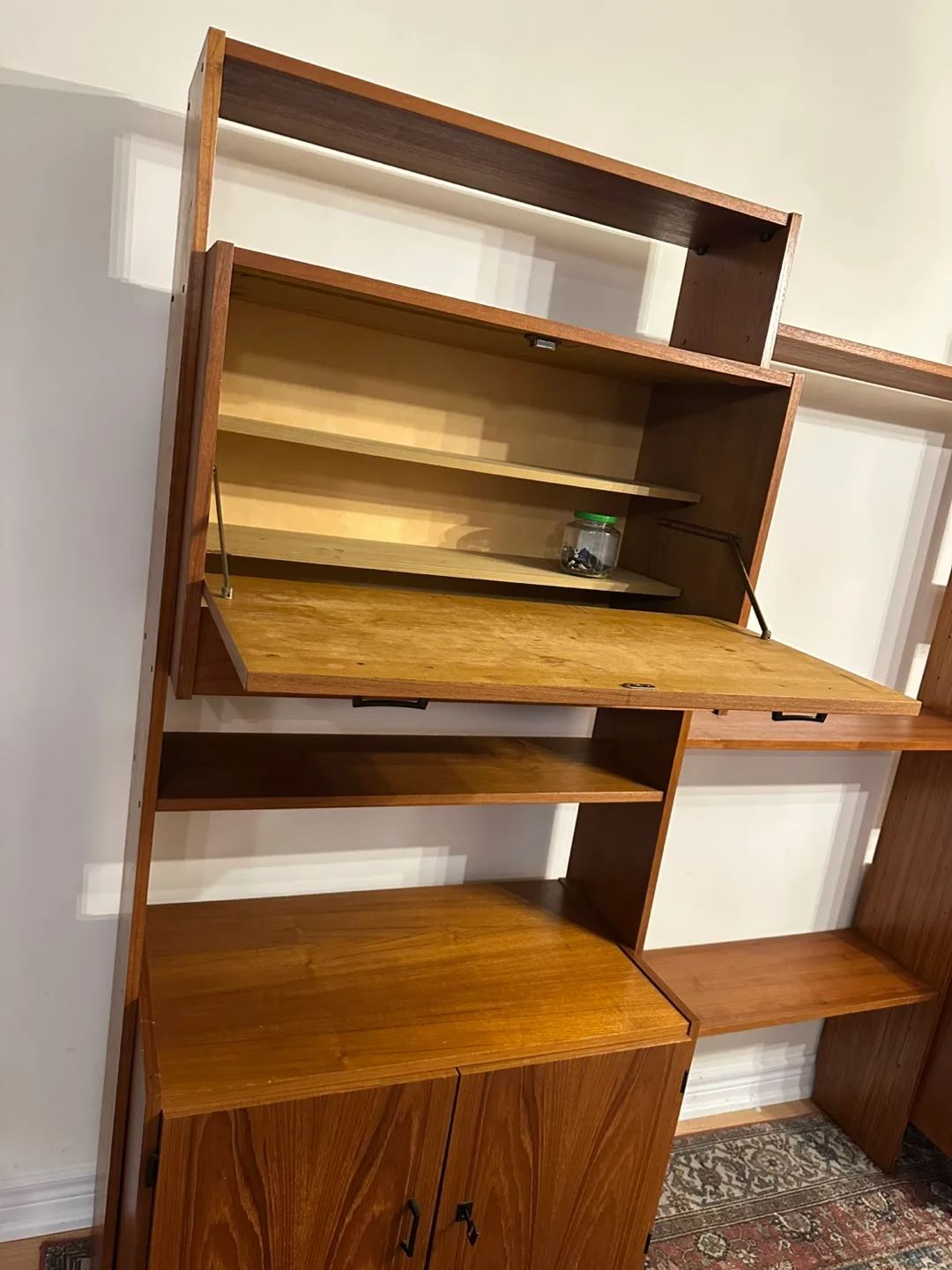 Vintage Teak Wall Unit Shelving System image indicator(4)