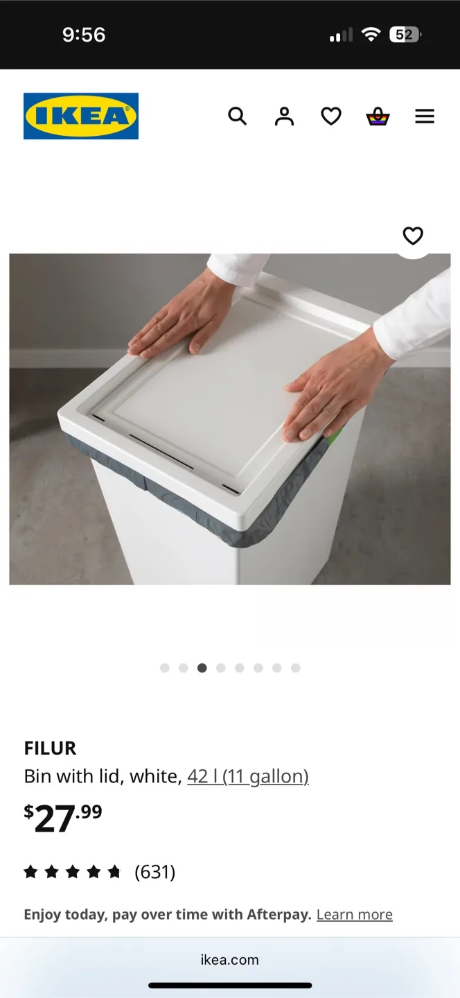 IKEA Filur White Bin with Lid - 42L thumbnail