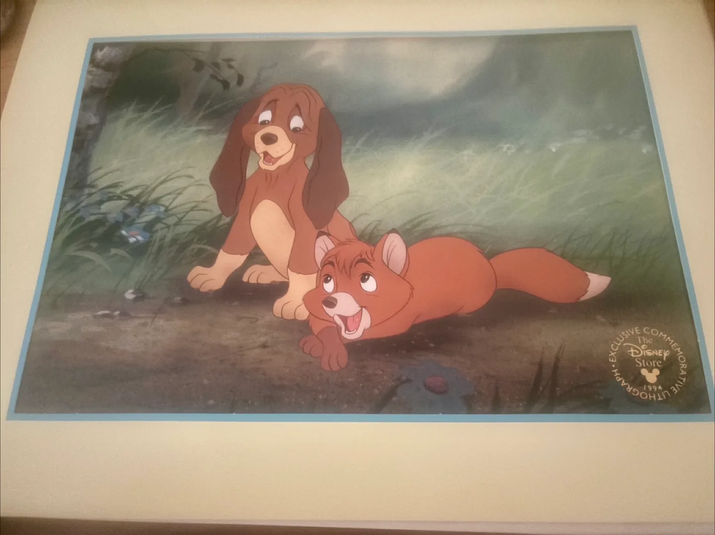 1994 Disney The Fox and the Hound Lithograph thumbnail