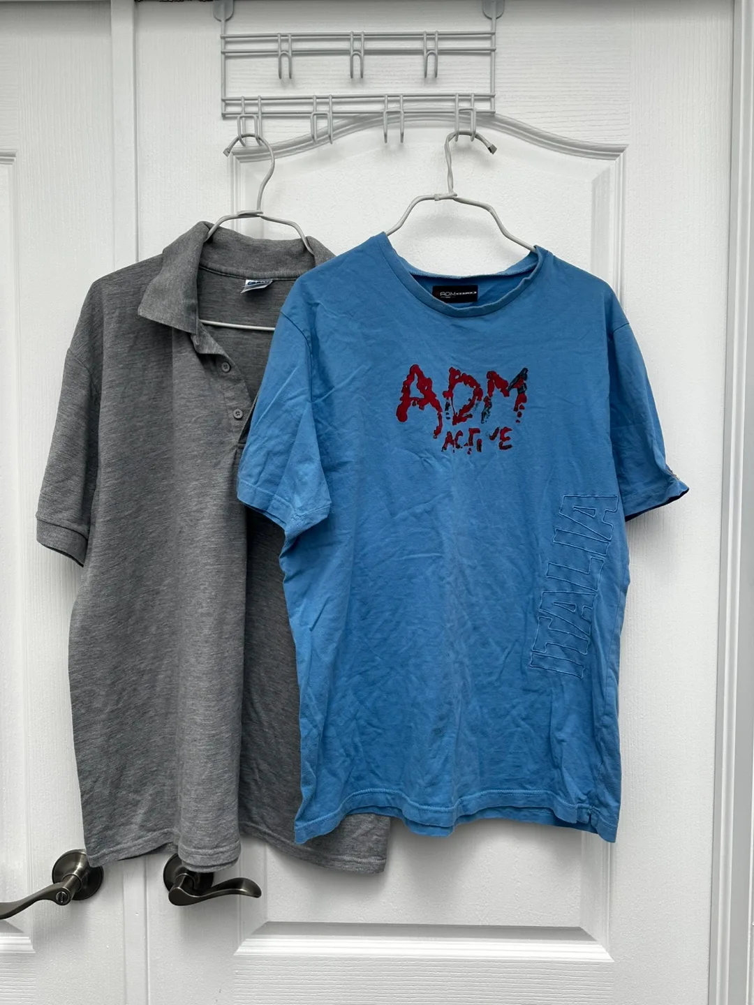#Freecycle - Two Men's T-Shirts - Grey Polo & Blue Tee image indicator(2)