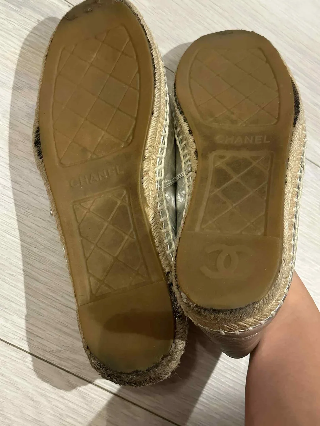 Authentic Chanel Espadrilles Silver image indicator(4)