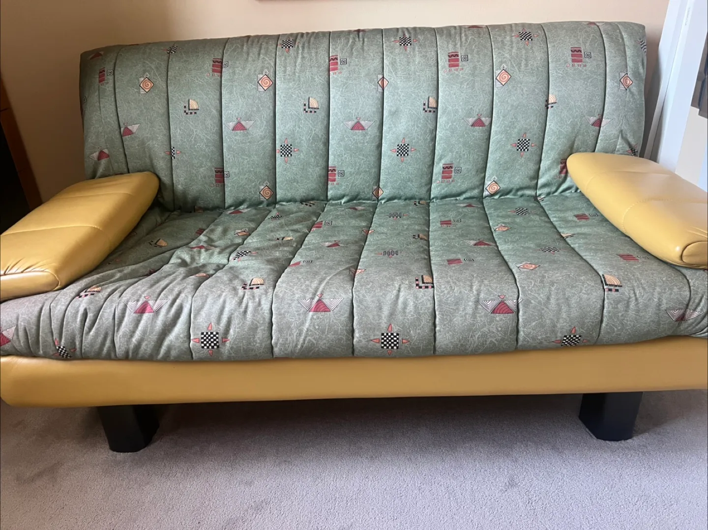Convertible Sofa Bed - Yellow & Green thumbnail