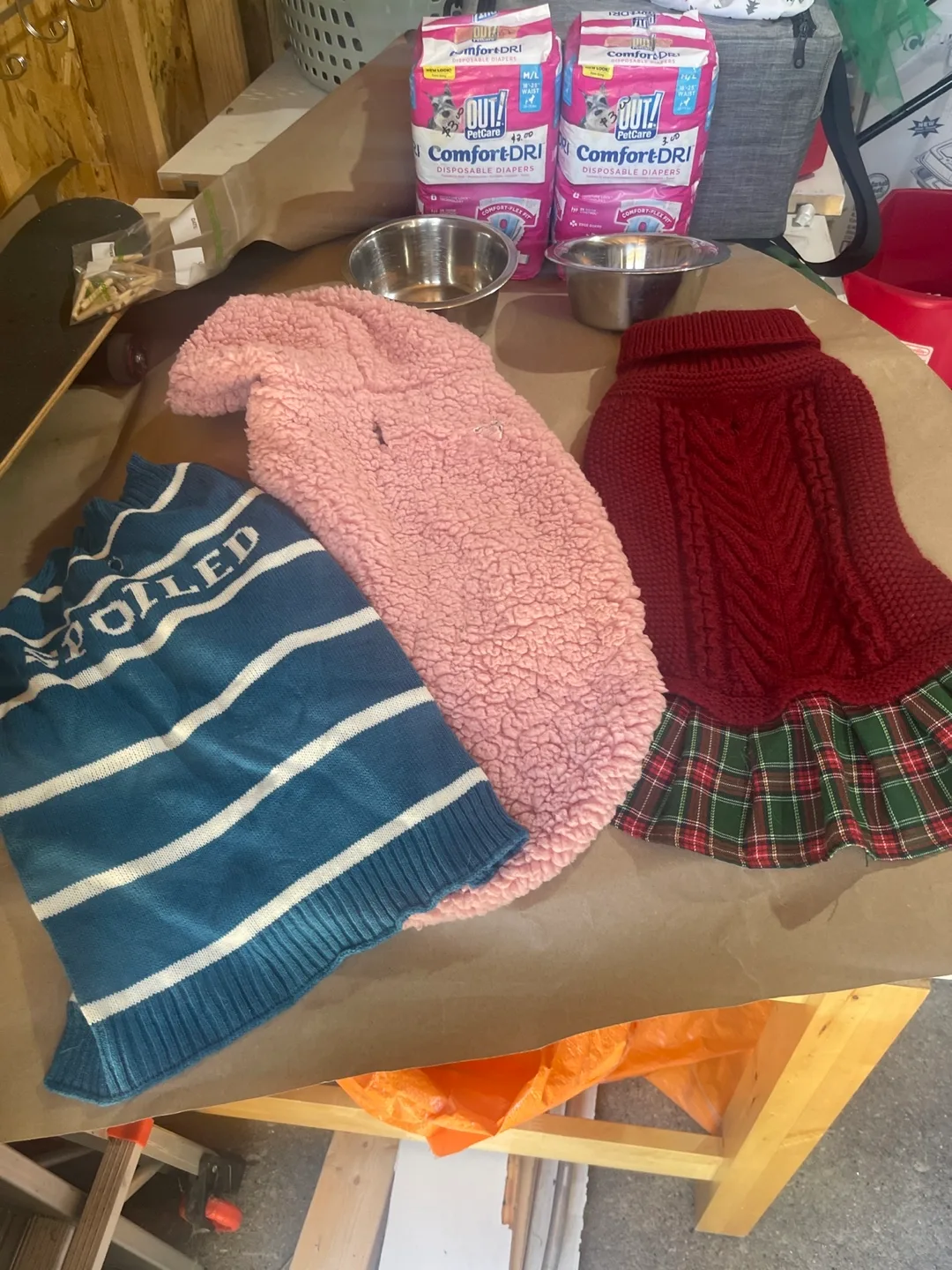 Dog Clothes Bundle - Sweaters, Dresses, Bandana thumbnail