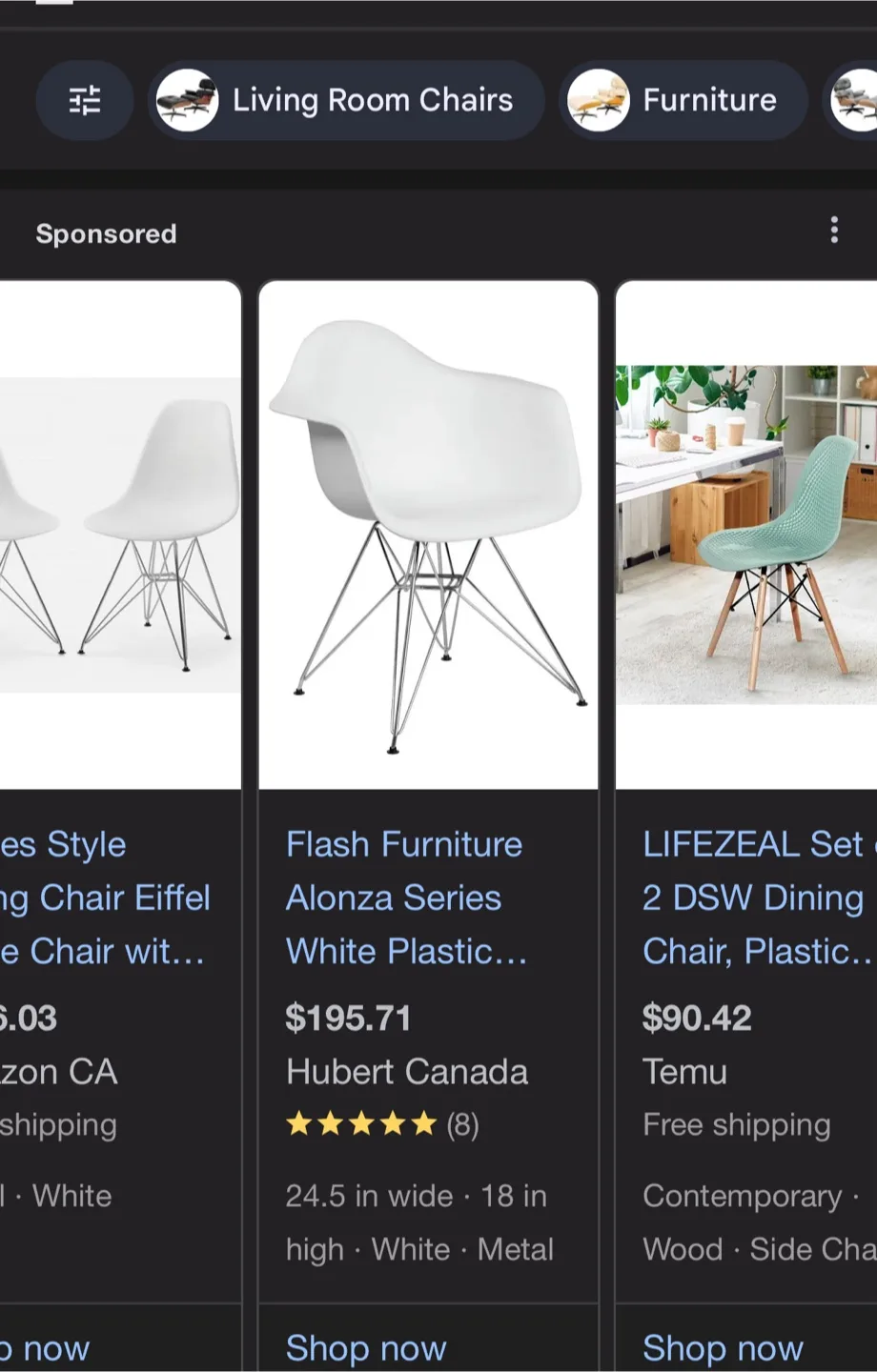 Flash Furniture Alonza White Chair 120 dollar image indicator(4)