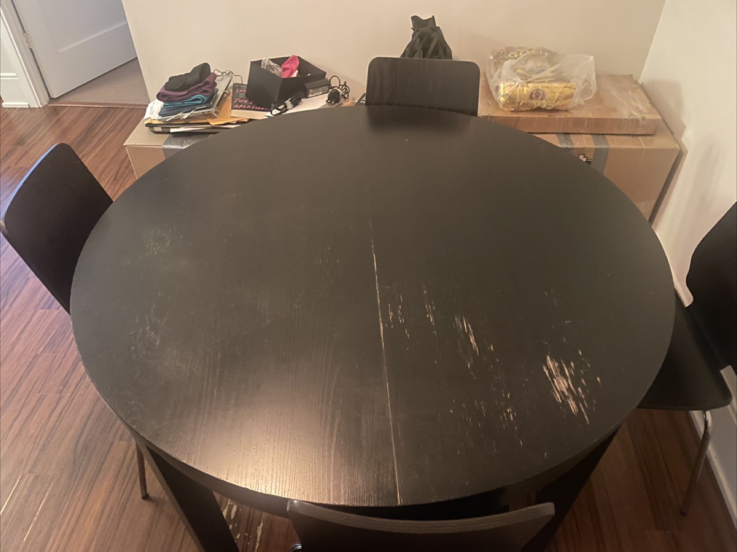 MOVING SALE- IKEA dark brown dining table. - photo 2