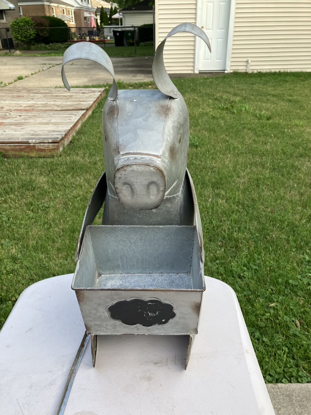 Metal Pig Planter - photo 3