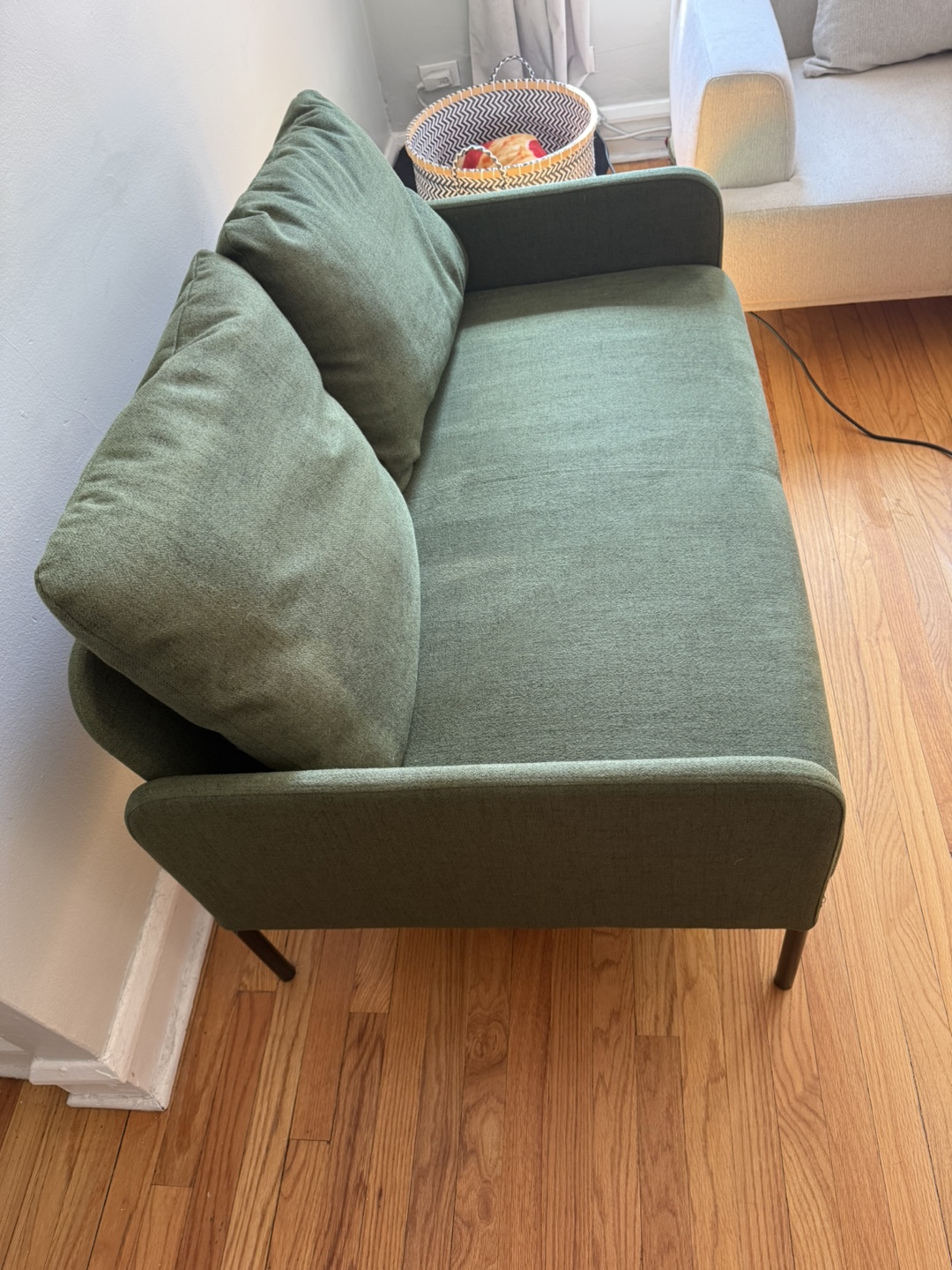 Olive Green Loveseat Sofa - photo 2