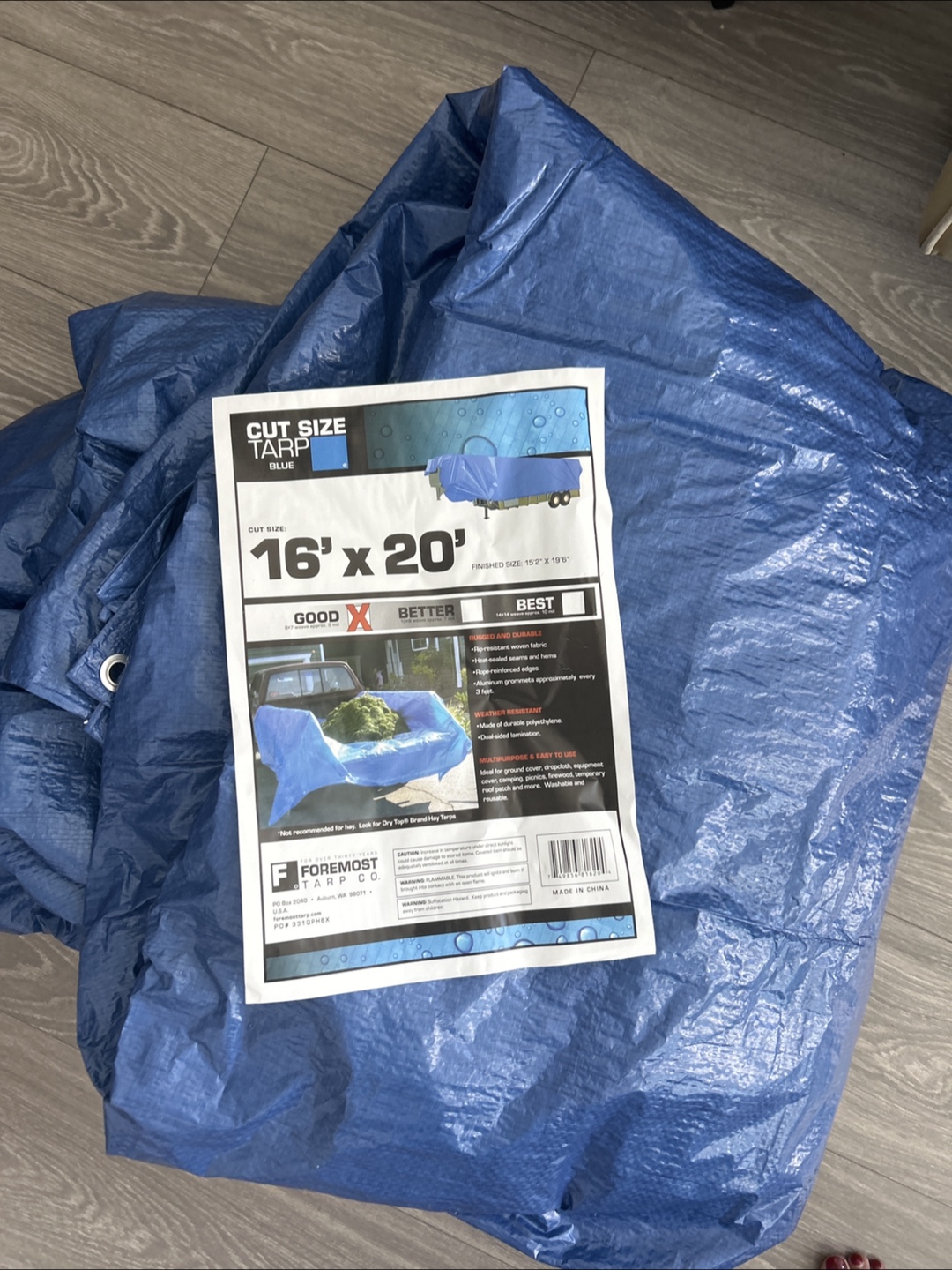Foremost Tarp Co. Blue Tarp 16' x 20' - photo 2