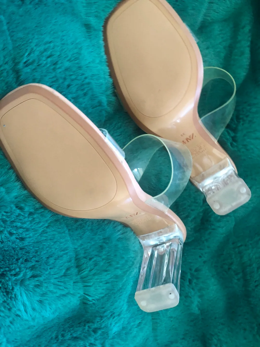 Zara Clear Strap Heeled Sandals - Size 39 thumbnail