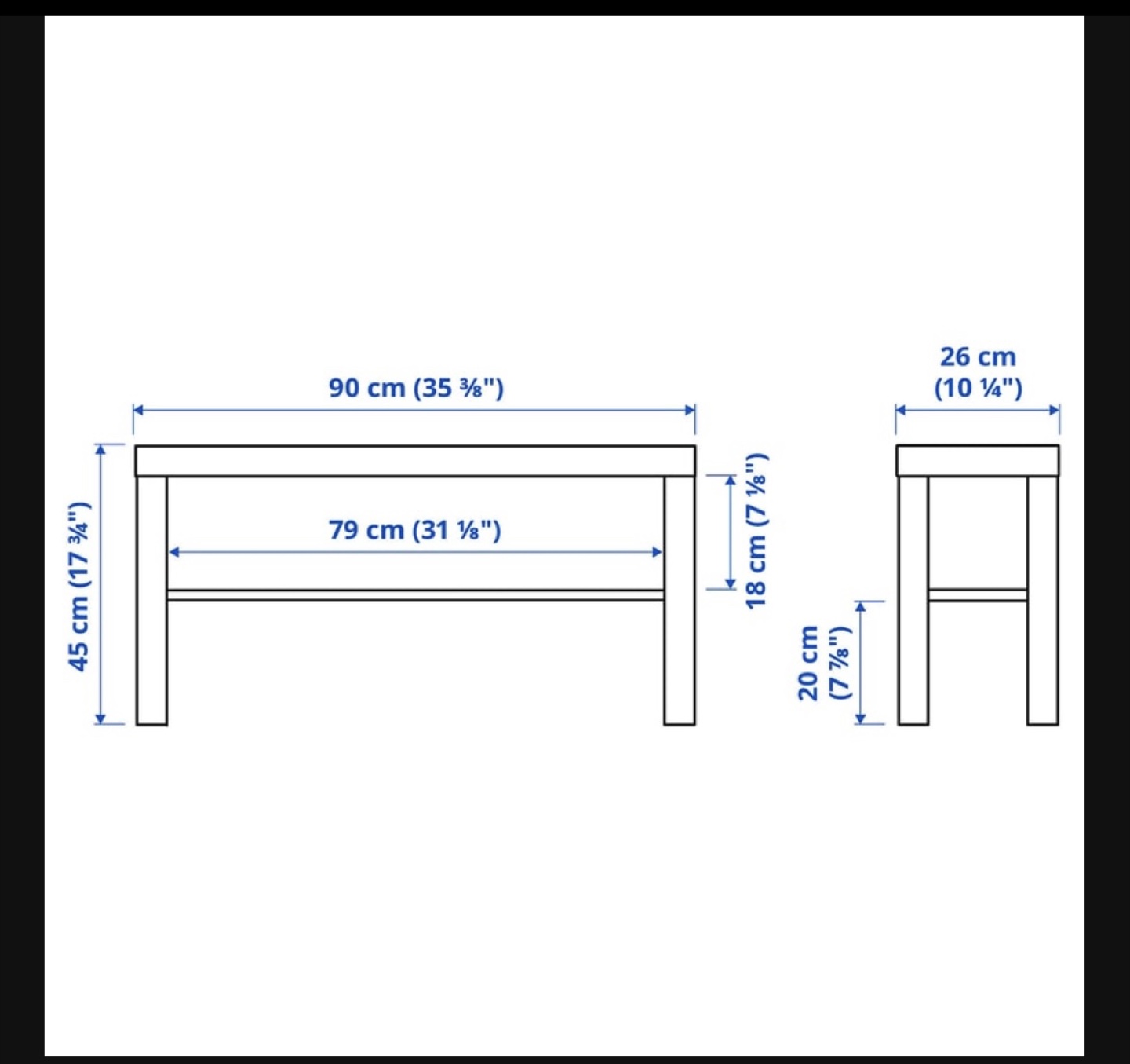 IKEA Lack Bench, Black-Brown, 35 3/8" - photo 2