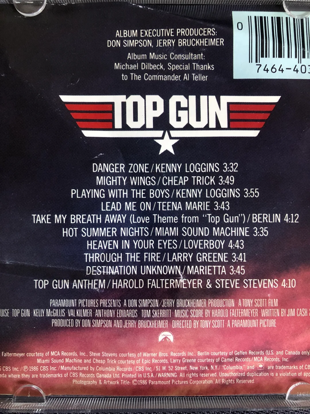Top Gun Original Motion Picture Soundtrack CD image indicator(2)