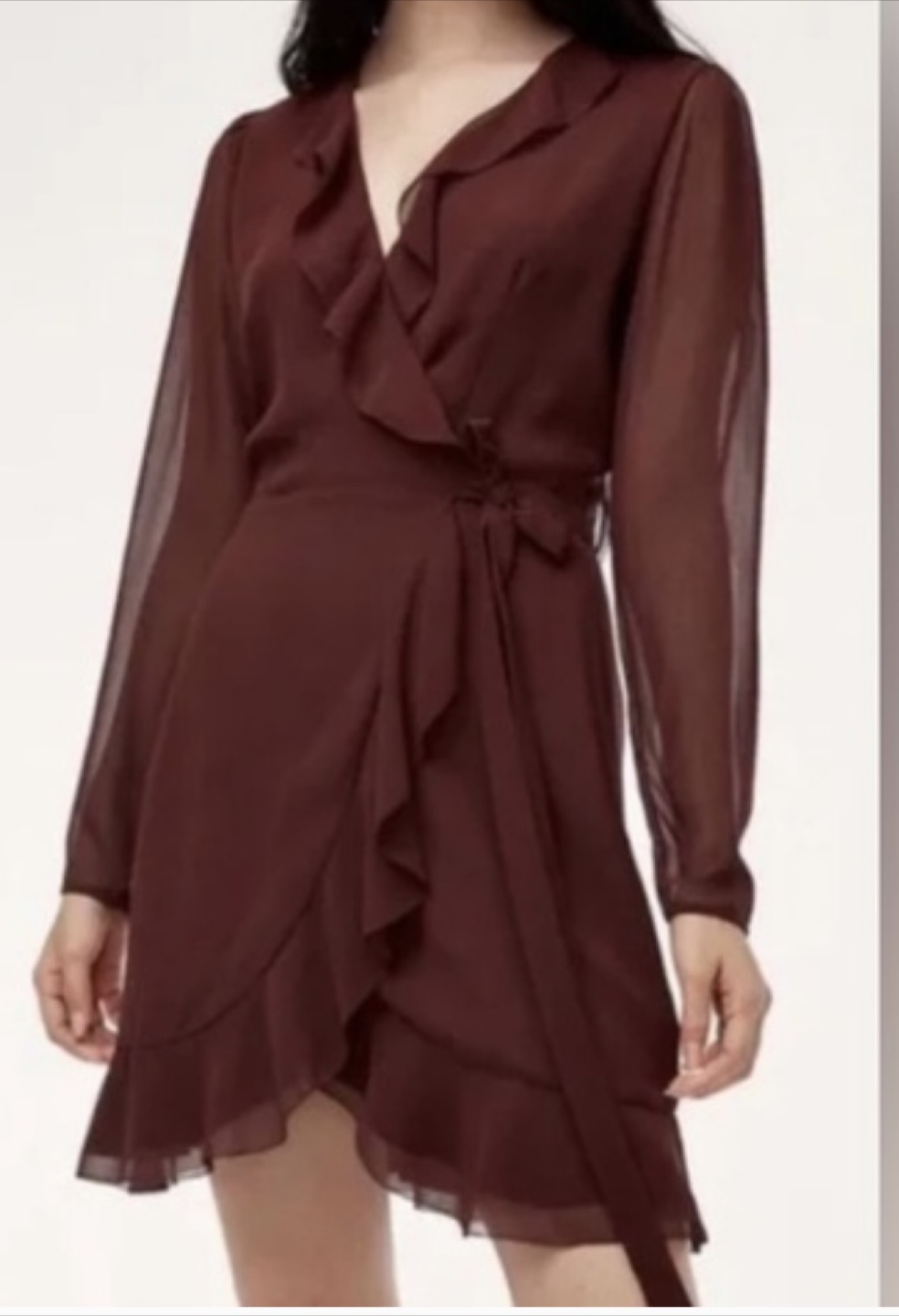 Aritzia Wilfred Ruffle Mini Dress - Size S - photo 2