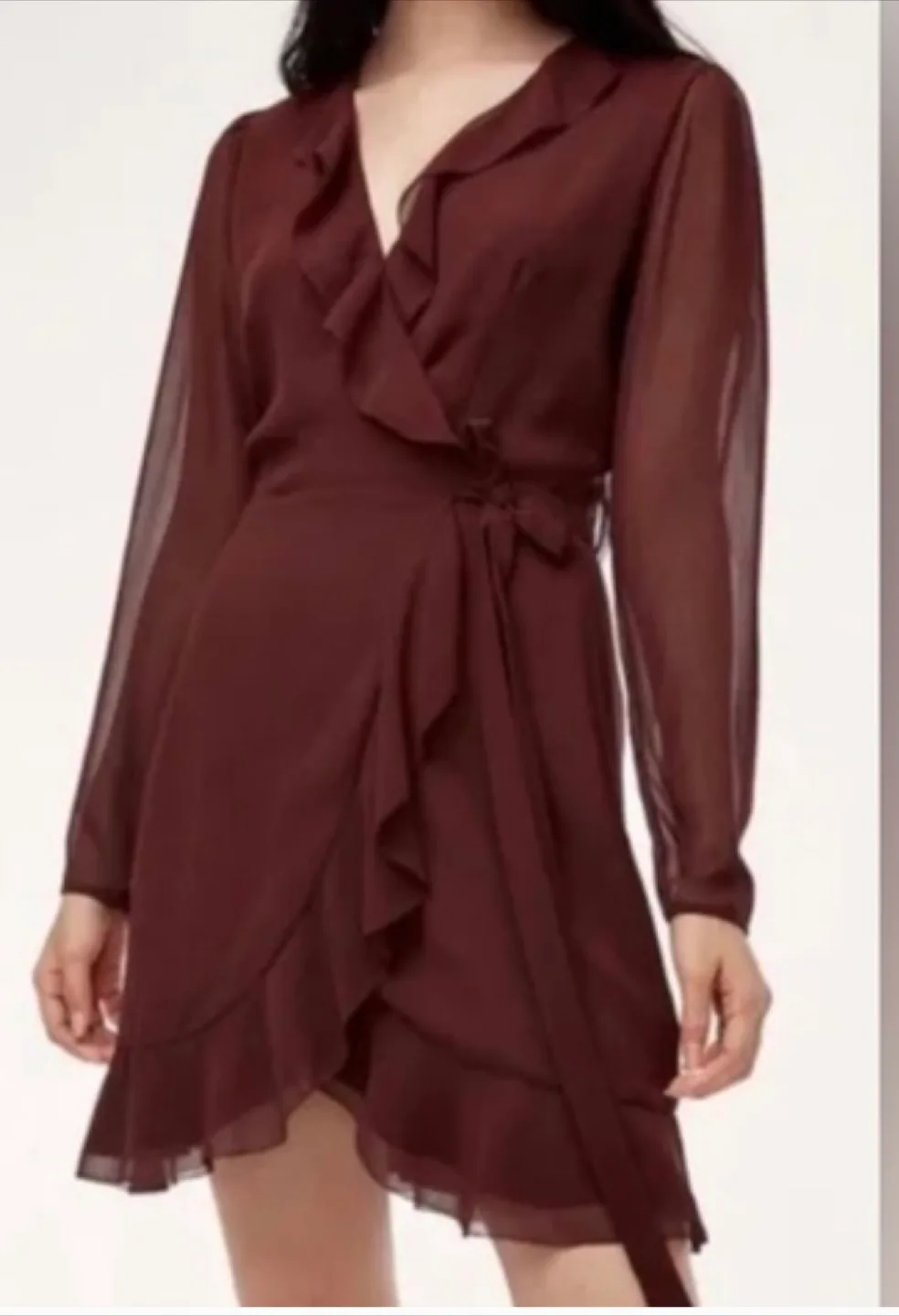 Aritzia Wilfred Ruffle Mini Dress - Size S image indicator(2)