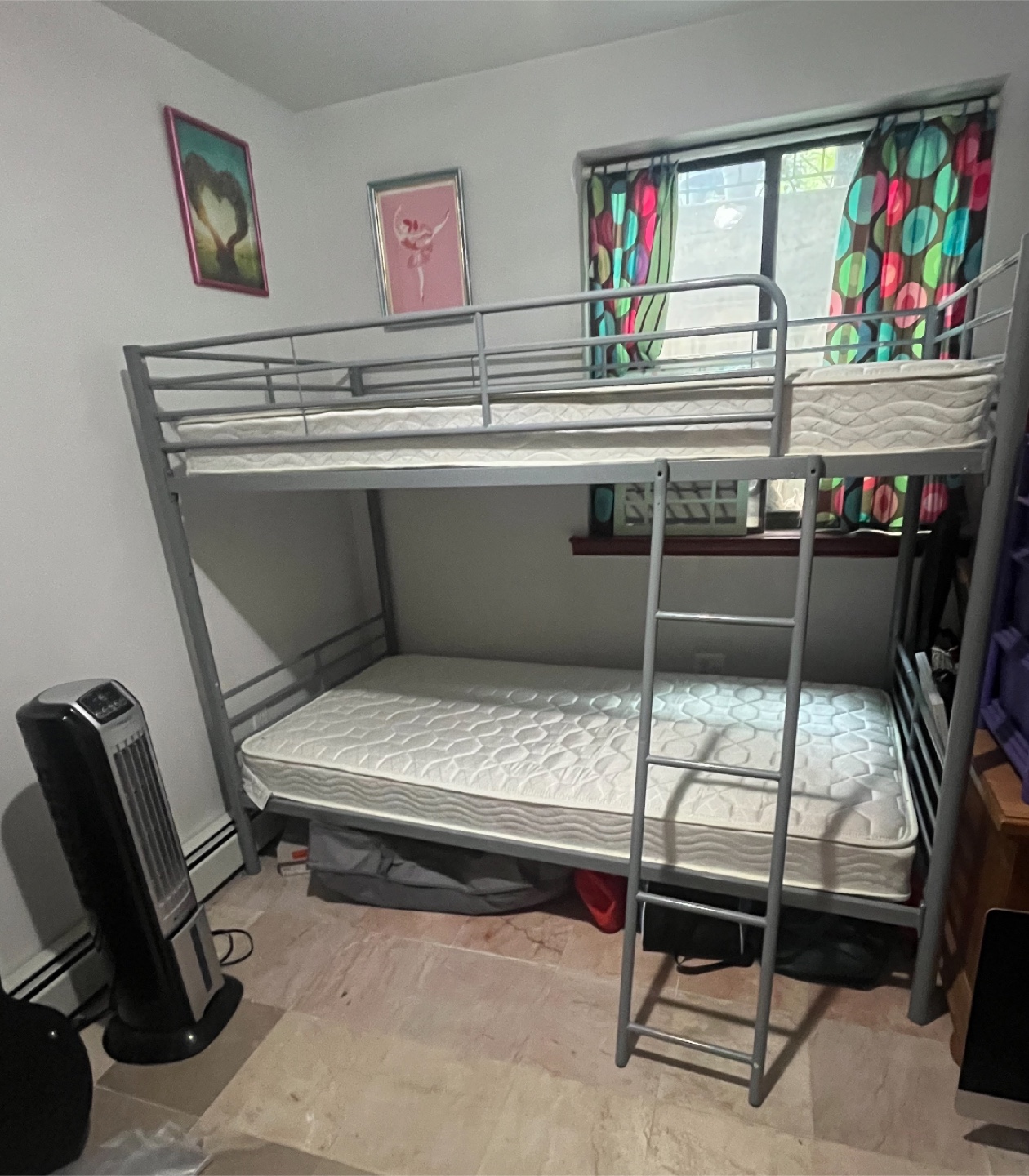 Metal Frame Bunk Bed With Mattress