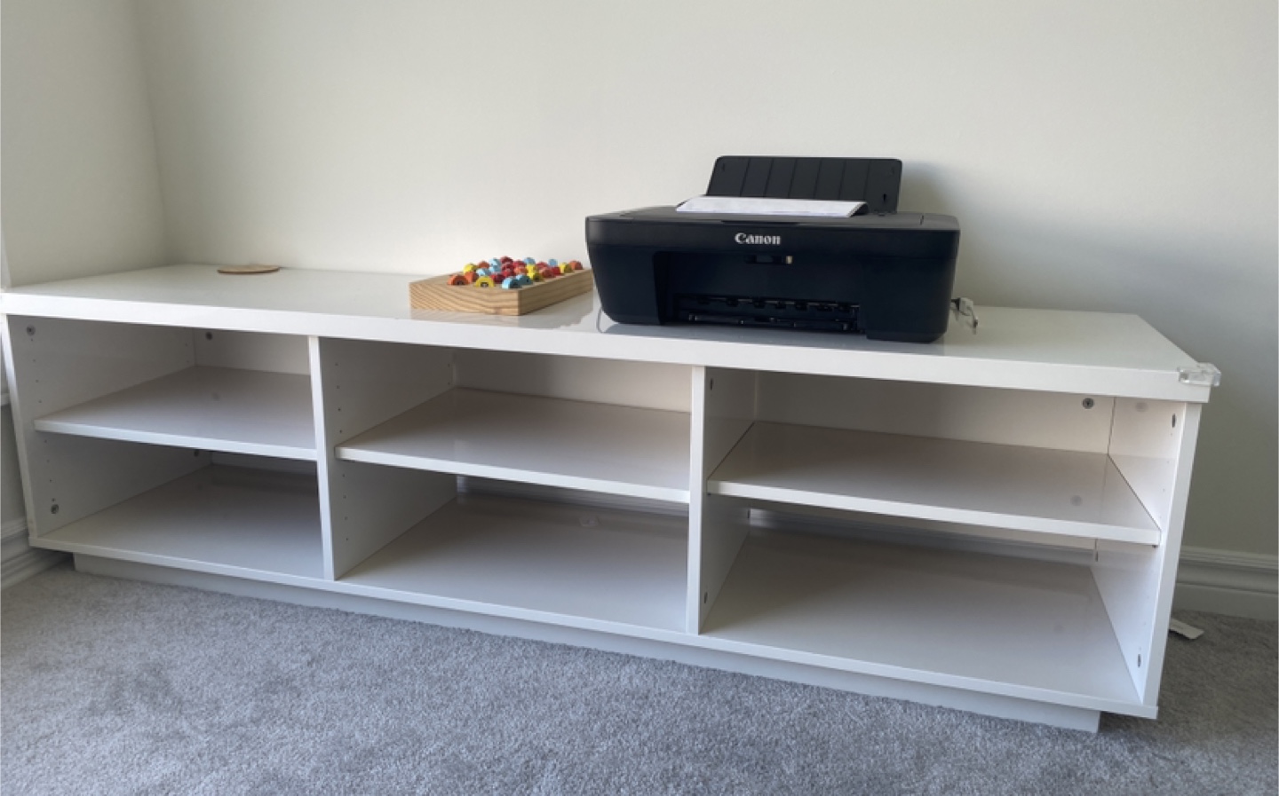 Ikea White TV Stand with Shelves