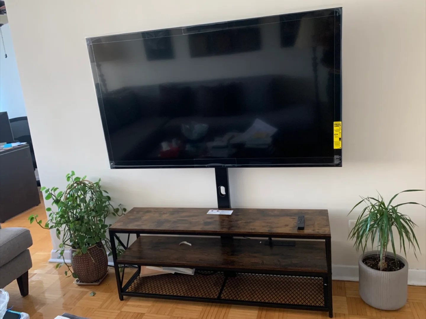 TV with stand having shelves thumbnail