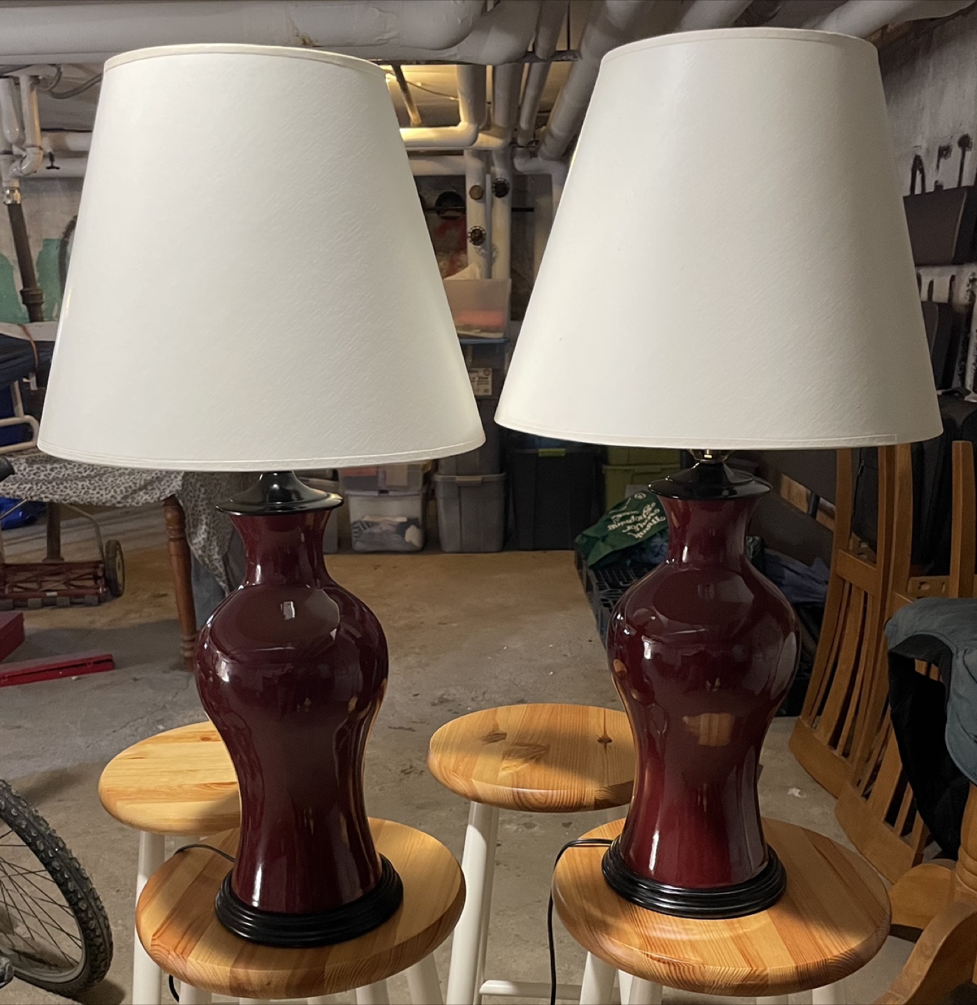 2 Burgundy Lamps. 28” - photo 3
