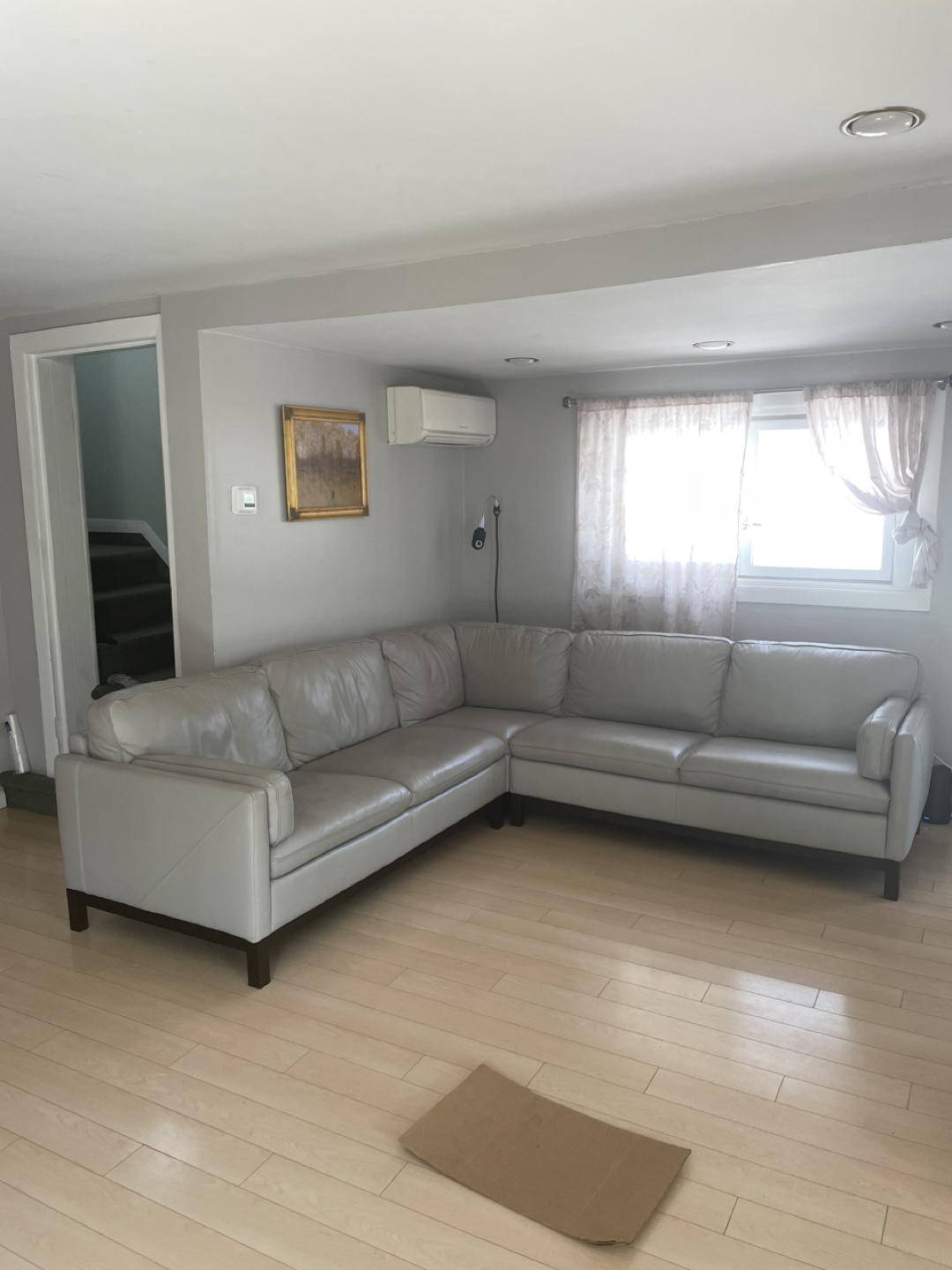 Grey Leather Sectional Sofa