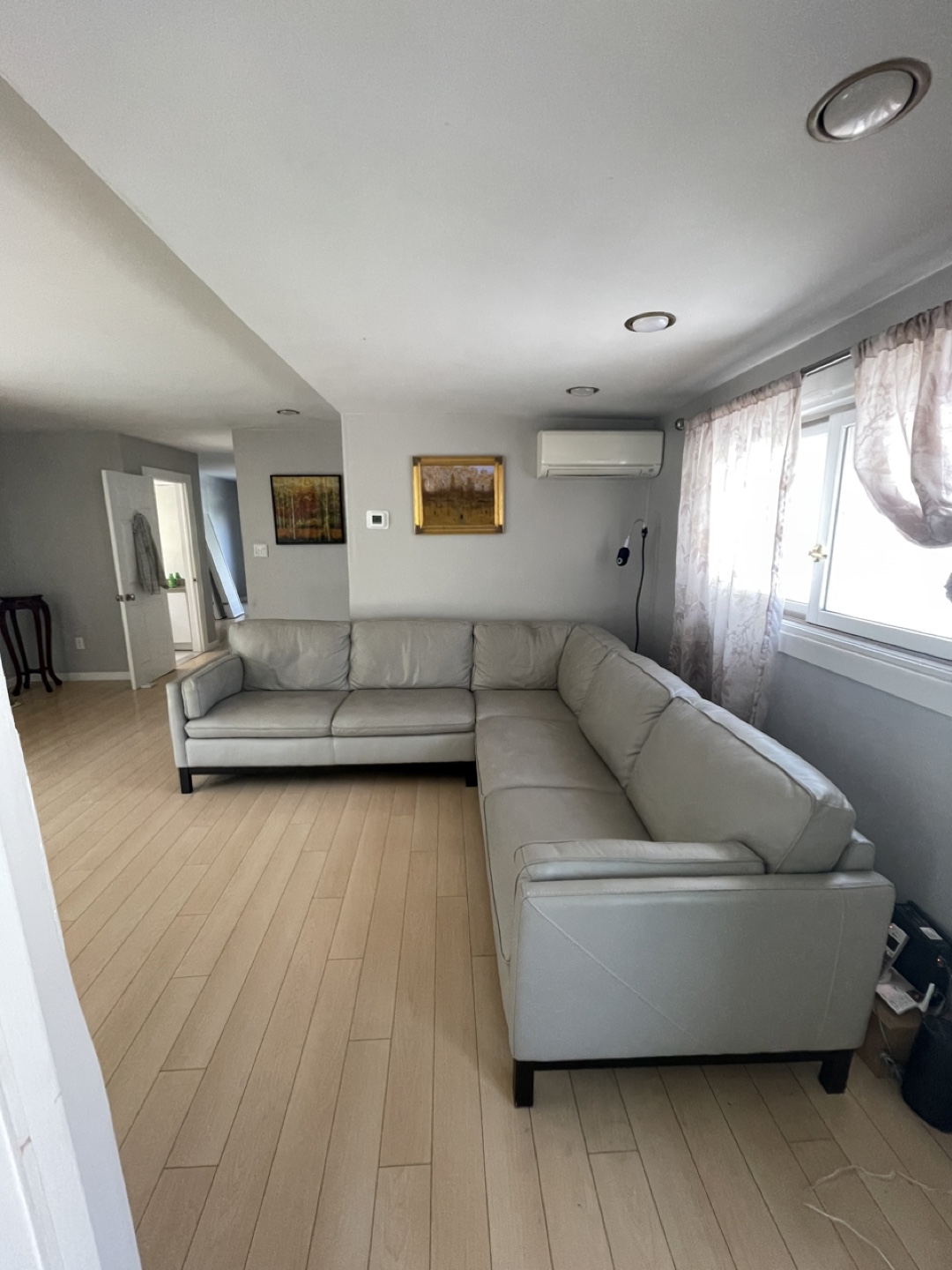 Grey Leather Sectional Sofa - photo 3