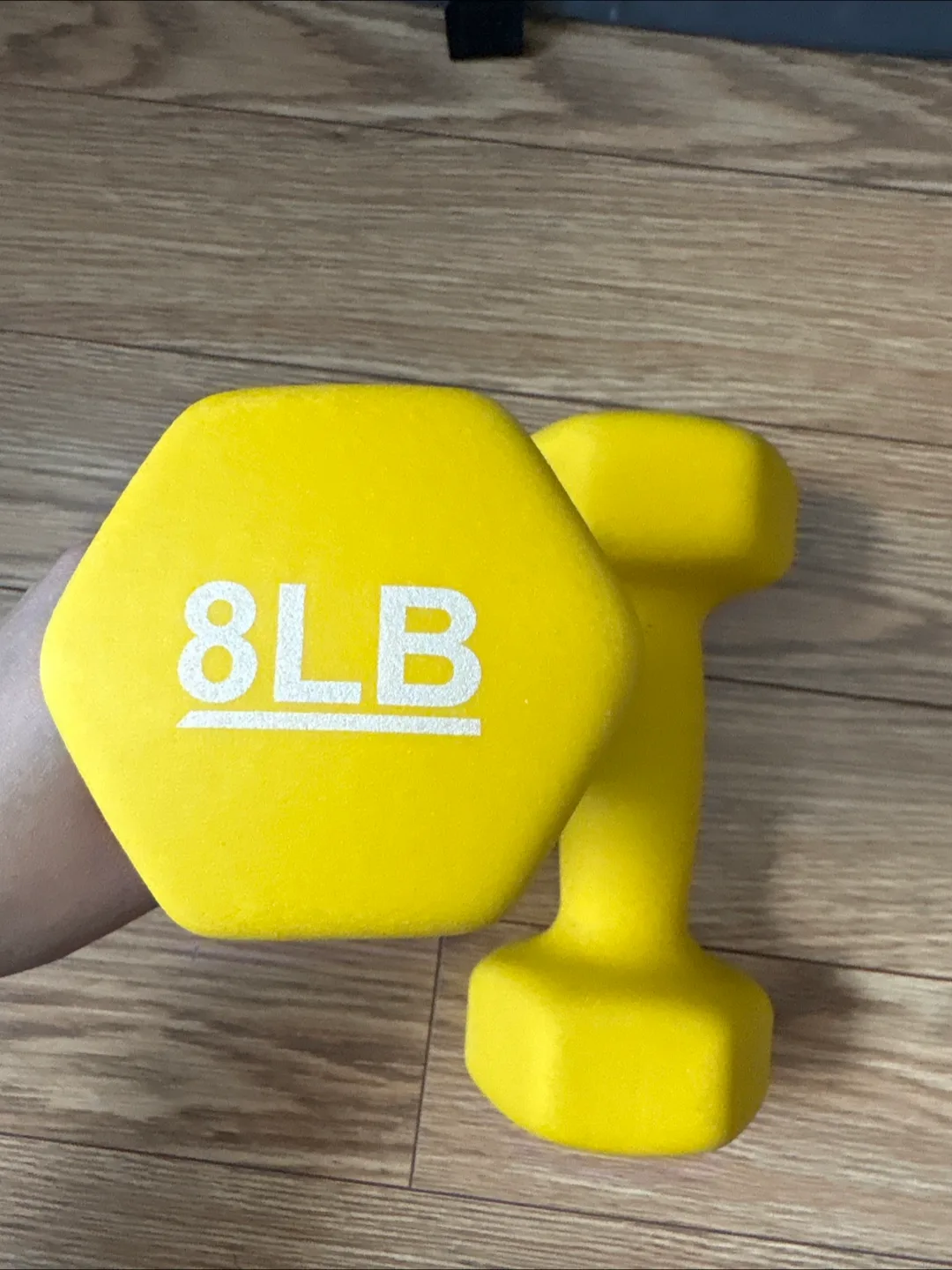 A pair of 8LB Dumbbells for home workouts thumbnail