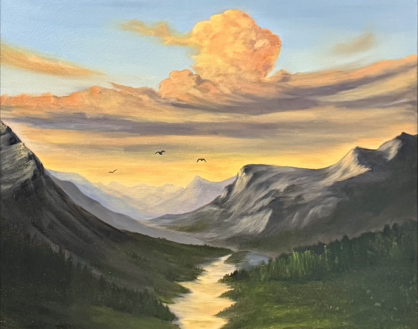 Original Oil Painting sunset - photo 2