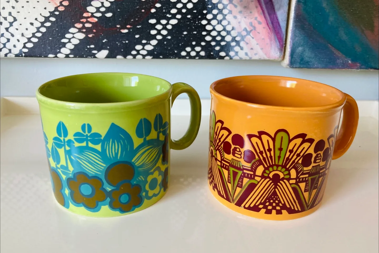 Vintage mid century mugs- Set of 2 thumbnail