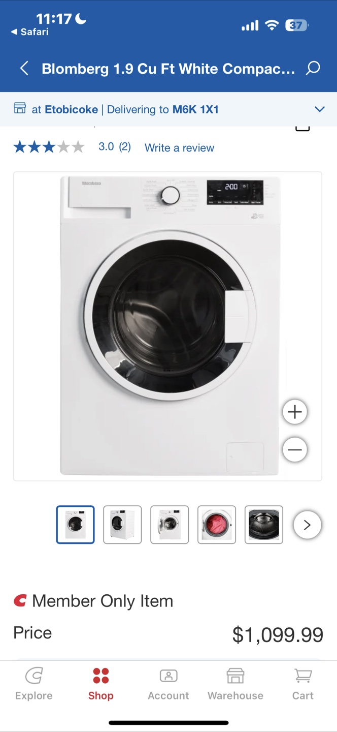 Blomberg 1.9 Cu Ft White Compact Washer - photo 4