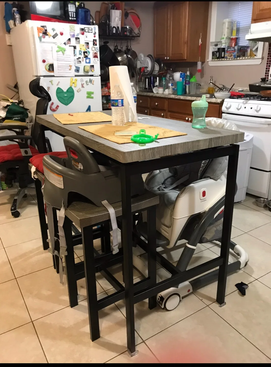 SENBOWE Counter Height Table Set - Two Tone Design image indicator(2)