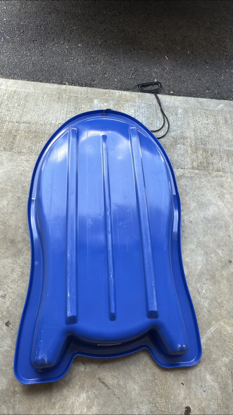 Blue Plastic Toboggan Sled - photo 2