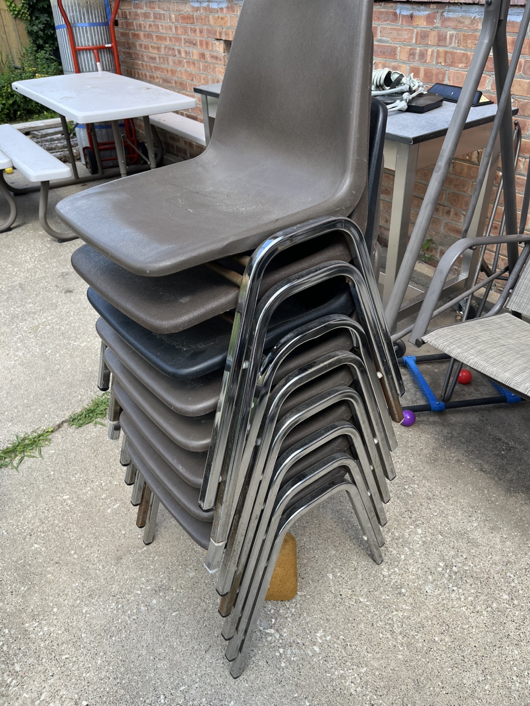 Stackable Brown Chairs - Set of 8 - photo 2