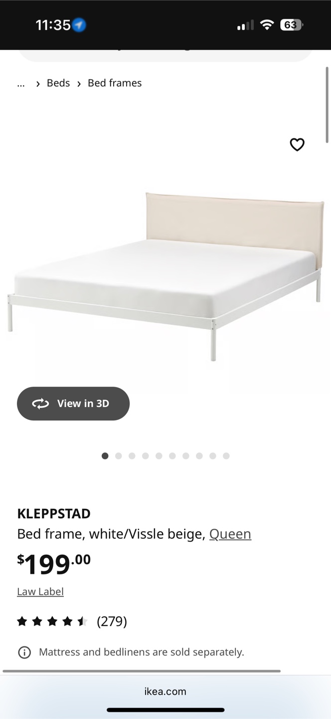IKEA KLEPPSTAD Queen Bed Frame + Mattress - photo 2